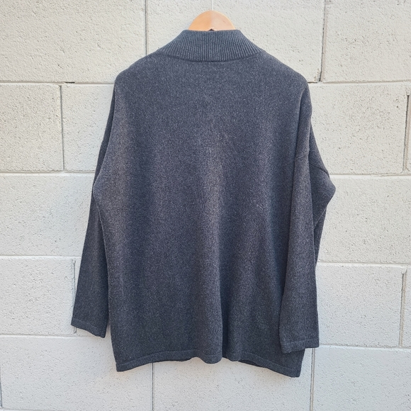 Eileen Fisher | Button-Down Cashmere-Blend Relaxed Cardigan in Charcoal Size XS - Picture 10 of 10